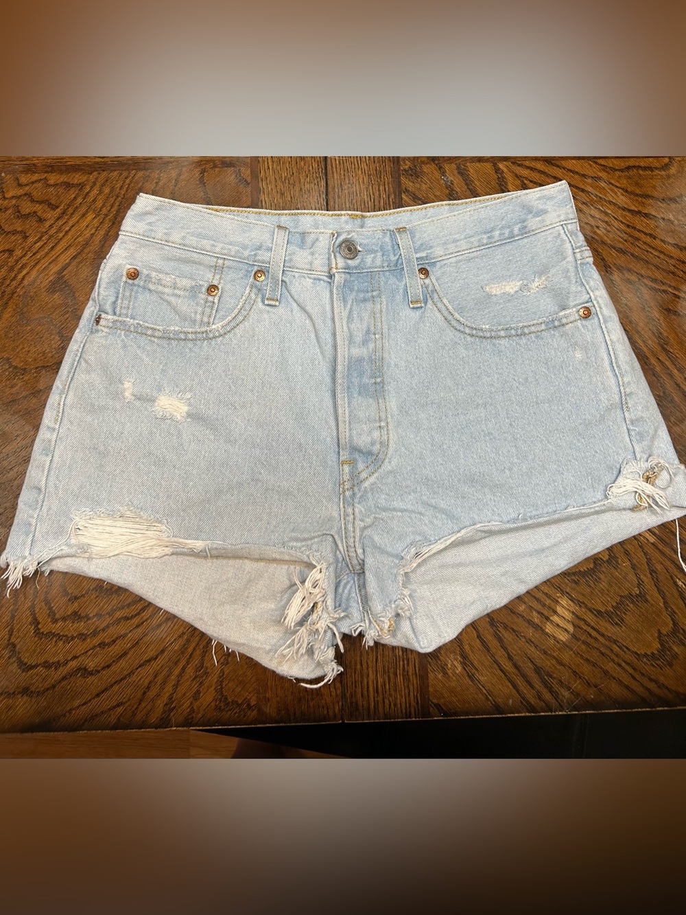 Light Wash Distressed Denim Shorts - Casual Summer Essential